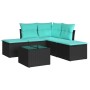 6-piece garden sofa set and black synthetic rattan cushions by , Garden sets - Ref: Foro24-3249565, Price: 363,53 €, Discount: %