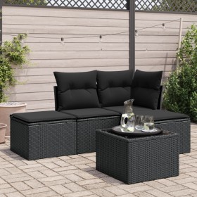 5-teiliges Gartenmöbel-Set und schwarze synthetische Rattankissen von , Gartensets - Ref: Foro24-3249324, Preis: 311,31 €, Ra...