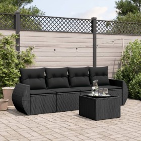 5-teiliges Gartenmöbel-Set und schwarze synthetische Rattankissen von , Gartensets - Ref: Foro24-3253422, Preis: 348,55 €, Ra...