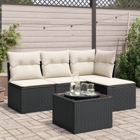 5-teiliges Gartenmöbel-Set und schwarze synthetische Rattankissen von , Gartensets - Ref: Foro24-3249345, Preis: 301,56 €, Ra...