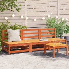 Gartensofas ohne Armlehnen 3 Einheiten braunes Holz 70x70x67 cm von , Modulare Sofas für den Außenbereich - Ref: Foro24-83793...