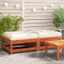 Garten-Fußhocker-Kissen, 2 Stück, aus massivem Kiefernholz, braunes Wachs von , Modulare Sofas für den Außenbereich - Ref: Fo...