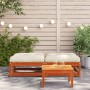 Garden footstool cushions 2 pcs solid wood pine brown wax by , Modular outdoor sofas - Ref: Foro24-838106, Price: 122,82 €, D...