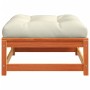 Garden footstool cushions 2 pcs solid wood pine brown wax by , Modular outdoor sofas - Ref: Foro24-838106, Price: 122,82 €, D...