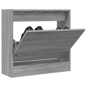 Sonoma gray engineered wood shoe rack 60x21x57 cm by , Shoe racks and shoe organizers - Ref: Foro24-839887, Price: 52,99 €, D...