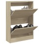 Zapatero de madera de ingeniería roble Sonoma 60x21x87,5 cm de , Zapateros y organizadores de calzado - Ref: Foro24-839891, P...