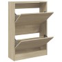 Zapatero de madera de ingeniería roble Sonoma 60x21x87,5 cm de , Zapateros y organizadores de calzado - Ref: Foro24-839891, P...