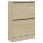 Zapatero de madera de ingeniería roble Sonoma 60x21x87,5 cm de , Zapateros y organizadores de calzado - Ref: Foro24-839891, P...