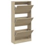 Zapatero de madera de ingeniería roble Sonoma 60x21x125,5 cm de , Zapateros y organizadores de calzado - Ref: Foro24-839898, ...