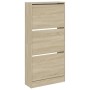 Zapatero de madera de ingeniería roble Sonoma 60x21x125,5 cm de , Zapateros y organizadores de calzado - Ref: Foro24-839898, ...