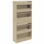 Zapatero de madera de ingeniería roble Sonoma 60x21x125,5 cm de , Zapateros y organizadores de calzado - Ref: Foro24-839898, ...