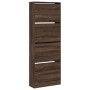 Zapatero de madera de ingeniería marrón roble 60x21x163,5 cm de , Zapateros y organizadores de calzado - Ref: Foro24-839909, ...