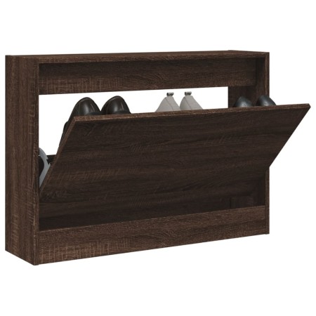 Zapatero de madera de ingeniería marrón roble 80x21x57 cm de , Zapateros y organizadores de calzado - Ref: Foro24-839916, Pre...