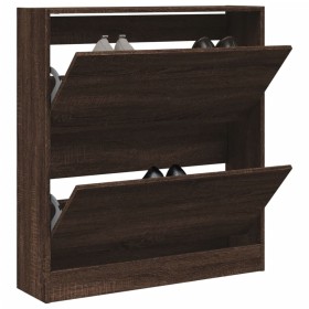 Oak brown engineered wood shoe rack 80x21x87.5 cm by , Shoe racks and shoe organizers - Ref: Foro24-839923, Price: 115,99 €, ...