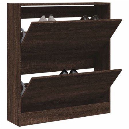 Zapatero de madera de ingeniería marrón roble 80x21x87,5 cm de , Zapateros y organizadores de calzado - Ref: Foro24-839923, P...