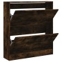 Zapatero de madera de ingeniería roble ahumado 80x21x87,5 cm de , Zapateros y organizadores de calzado - Ref: Foro24-839921, ...