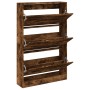 Zapatero de madera de ingeniería roble ahumado 80x21x125,5 cm de , Zapateros y organizadores de calzado - Ref: Foro24-839928,...