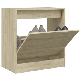 Zapatero de madera de ingeniería roble Sonoma 60x34x63,5 cm de , Zapateros y organizadores de calzado - Ref: Foro24-839940, P...