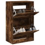 Smoked oak engineered wood shoe rack 60x34x96.5 cm by , Shoe racks and shoe organizers - Ref: Foro24-839949, Price: 101,41 €,...