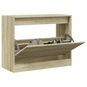 Zapatero de madera de ingeniería roble Sonoma 80x34x63 cm de , Zapateros y organizadores de calzado - Ref: Foro24-839961, Pre...