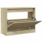 Zapatero de madera de ingeniería roble Sonoma 80x34x63 cm de , Zapateros y organizadores de calzado - Ref: Foro24-839961, Pre...