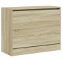 Zapatero de madera de ingeniería roble Sonoma 80x34x63 cm de , Zapateros y organizadores de calzado - Ref: Foro24-839961, Pre...