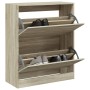 Zapatero de madera de ingeniería roble Sonoma 80x34x96,5 cm de , Zapateros y organizadores de calzado - Ref: Foro24-839968, P...