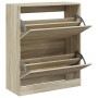 Schuhregal aus Sonoma-Eichenholzwerkstoff, 80 x 34 x 96,5 cm von , Schuhregale und Schuhorganisatoren - Ref: Foro24-839968, P...