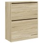 Zapatero de madera de ingeniería roble Sonoma 80x34x96,5 cm de , Zapateros y organizadores de calzado - Ref: Foro24-839968, P...