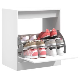 White engineered wood shoe rack 60x42x69 cm by , Shoe racks and shoe organizers - Ref: Foro24-839980, Price: 58,99 €, Discoun...