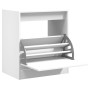 White engineered wood shoe rack 60x42x69 cm by , Shoe racks and shoe organizers - Ref: Foro24-839980, Price: 58,41 €, Discoun...