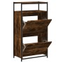 Smoked oak engineered wood shoe rack 60x34x112 cm by , Shoe racks and shoe organizers - Ref: Foro24-840031, Price: 99,99 €, D...