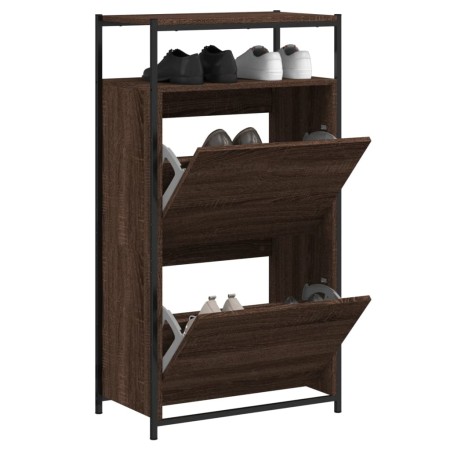 Oak brown engineered wood shoe rack 60x34x112 cm by , Shoe racks and shoe organizers - Ref: Foro24-840033, Price: 107,42 €, D...