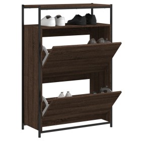 Zapatero de madera de ingeniería roble marrón 75x34x112 cm de , Zapateros y organizadores de calzado - Ref: Foro24-840038, Pr...