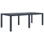 Gray rattan look plastic garden table 220x90x72 cm by vidaXL, Garden tables - Ref: Foro24-45608, Price: 176,21 €, Discount: %