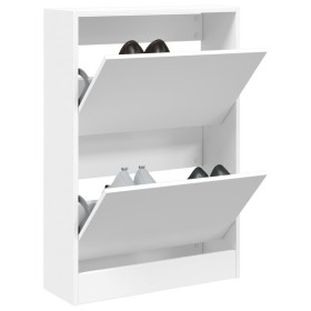 White engineered wood shoe rack 60x21x87.5 cm by , Shoe racks and shoe organizers - Ref: Foro24-839889, Price: 75,58 €, Disco...