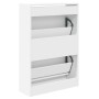 White engineered wood shoe rack 60x21x87.5 cm by , Shoe racks and shoe organizers - Ref: Foro24-839889, Price: 75,58 €, Disco...