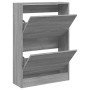 Zapatero madera de ingeniería gris Sonoma 60x21x87,5 cm de , Zapateros y organizadores de calzado - Ref: Foro24-839894, Preci...