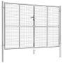 Silver galvanized steel garden gate 306x225 cm by vidaXL, garden gates - Ref: Foro24-144765, Price: 617,99 €, Discount: %