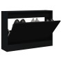 Zapatero de madera de ingeniería negro 80x21x57 cm de , Zapateros y organizadores de calzado - Ref: Foro24-839911, Precio: 61...