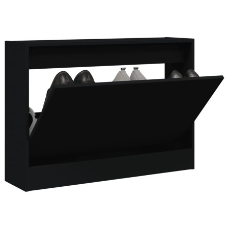 Engineered wood black shoerack 80x21x57 cm by , Shoe racks and shoe organizers - Ref: Foro24-839911, Price: 61,71 €, Discount: %