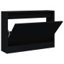 Zapatero de madera de ingeniería negro 80x21x57 cm de , Zapateros y organizadores de calzado - Ref: Foro24-839911, Precio: 61...