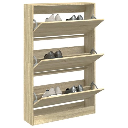 Zapatero de madera de ingeniería roble Sonoma 80x21x125,5 cm de , Zapateros y organizadores de calzado - Ref: Foro24-839926, ...