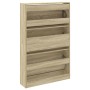 Zapatero de madera de ingeniería roble Sonoma 80x21x125,5 cm de , Zapateros y organizadores de calzado - Ref: Foro24-839926, ...