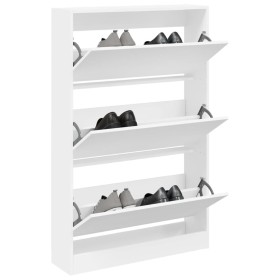 Engineered wood white shoe rack 80x21x125.5 cm by , Shoe racks and shoe organizers - Ref: Foro24-839924, Price: 122,95 €, Dis...