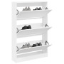 Engineered wood white shoe rack 80x21x125.5 cm by , Shoe racks and shoe organizers - Ref: Foro24-839924, Price: 123,36 €, Dis...