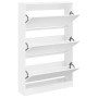 Engineered wood white shoe rack 80x21x125.5 cm by , Shoe racks and shoe organizers - Ref: Foro24-839924, Price: 123,36 €, Dis...