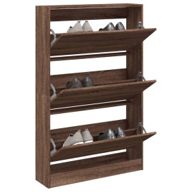 Engineered wood shoe rack in brown oak, 80x21x125.5 cm by , Shoe racks and shoe organizers - Ref: Foro24-839930, Price: 107,8...