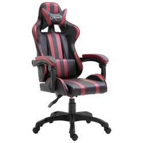 Silla de gaming de cuero sintético color vino tinto de vidaXL, Sillones para videojuegos - Ref: Foro24-20215, Precio: 151,99 ...