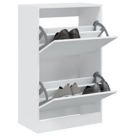 Engineered wood white shoe rack 60x34x96.5 cm by , Shoe racks and shoe organizers - Ref: Foro24-839945, Price: 83,99 €, Disco...